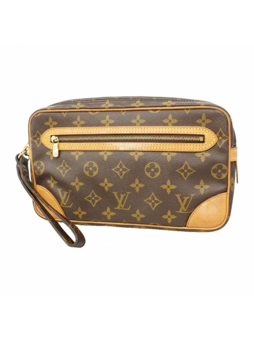 Louis Vuitton Clutch Monogram Marly Dragonne GM Brown